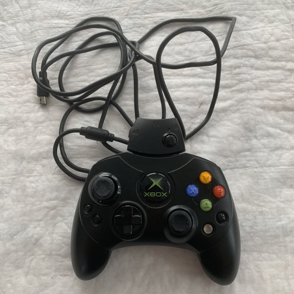 Microsoft Xbox Controller S Black Wired - Untested